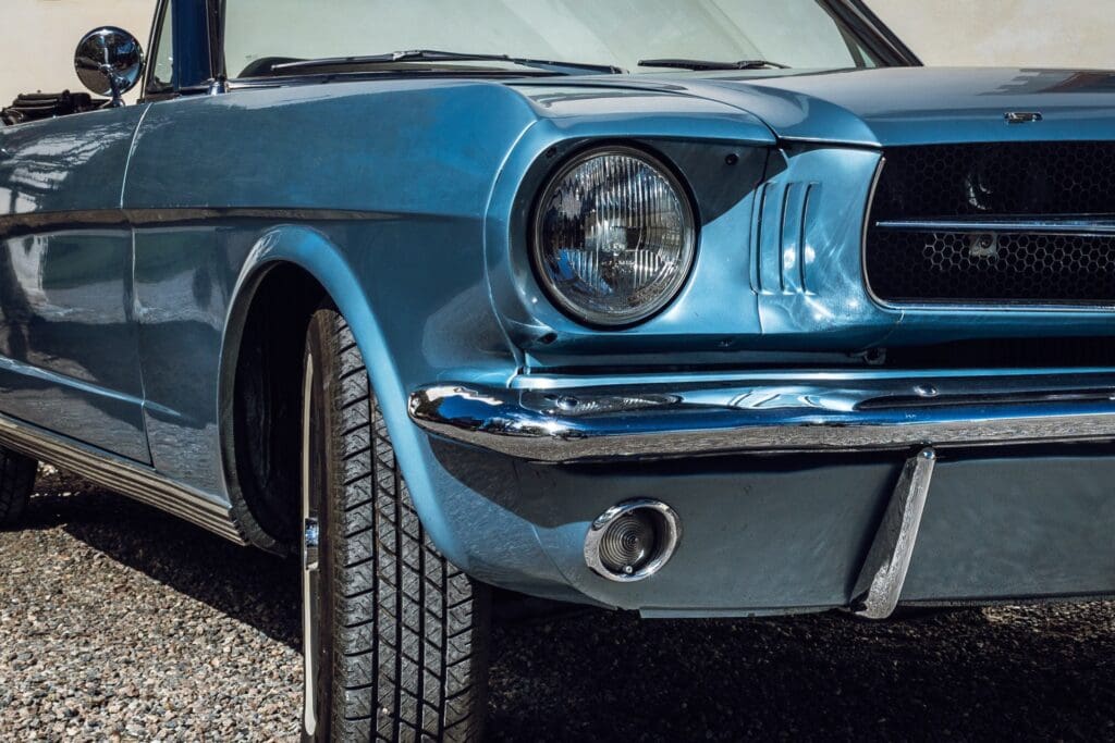 Old car with vintage tires