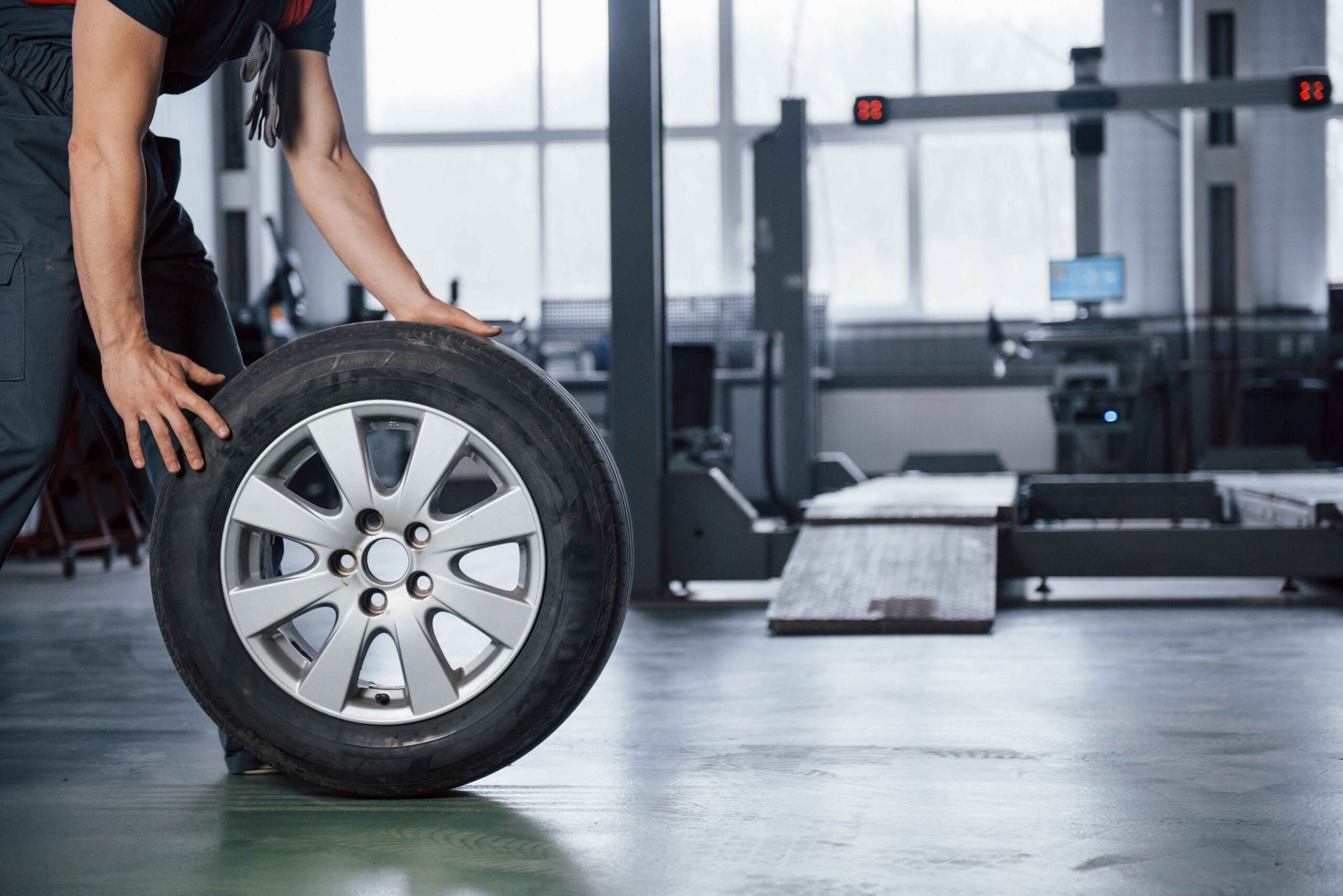 Tire in used tire shop