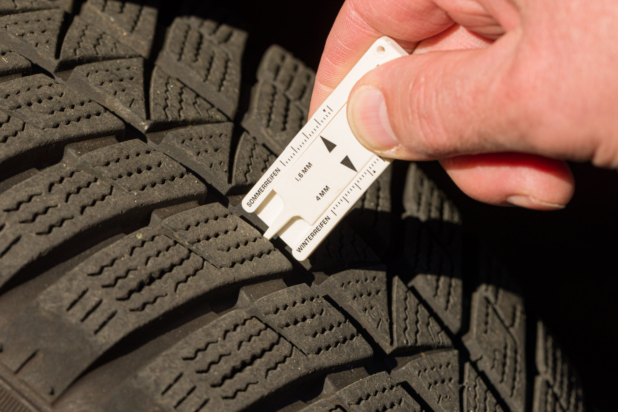 Checking tire tread depth