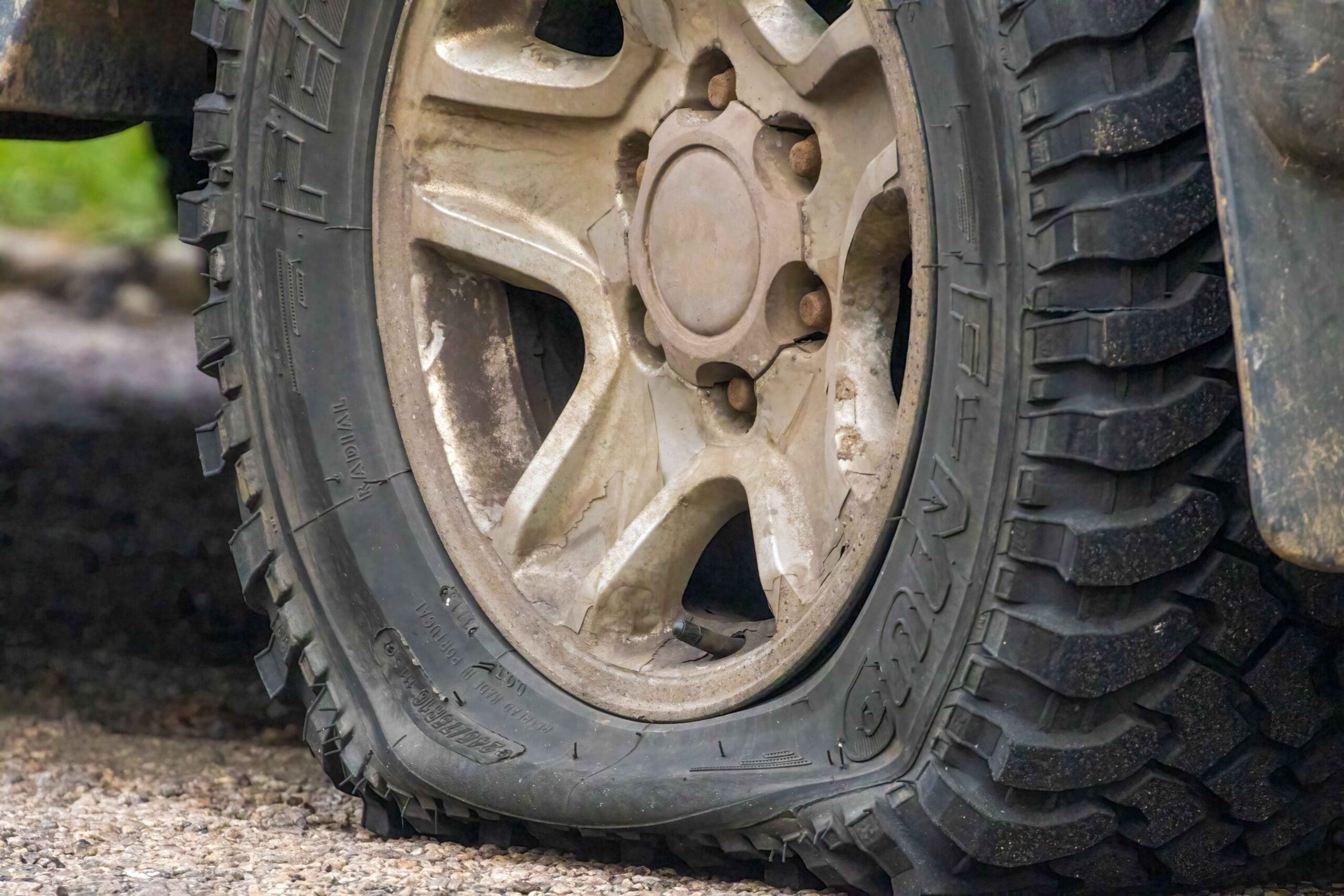 bad broken tire